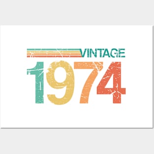 Vintage 1974 - 49th Birthday Gift - Nostalgic Birth Year Typography Posters and Art